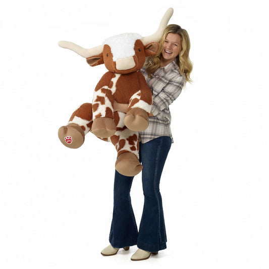 Giant Longhorn Cow Plush & Red Gifting Bow | Build-A-Bear® - US 9244