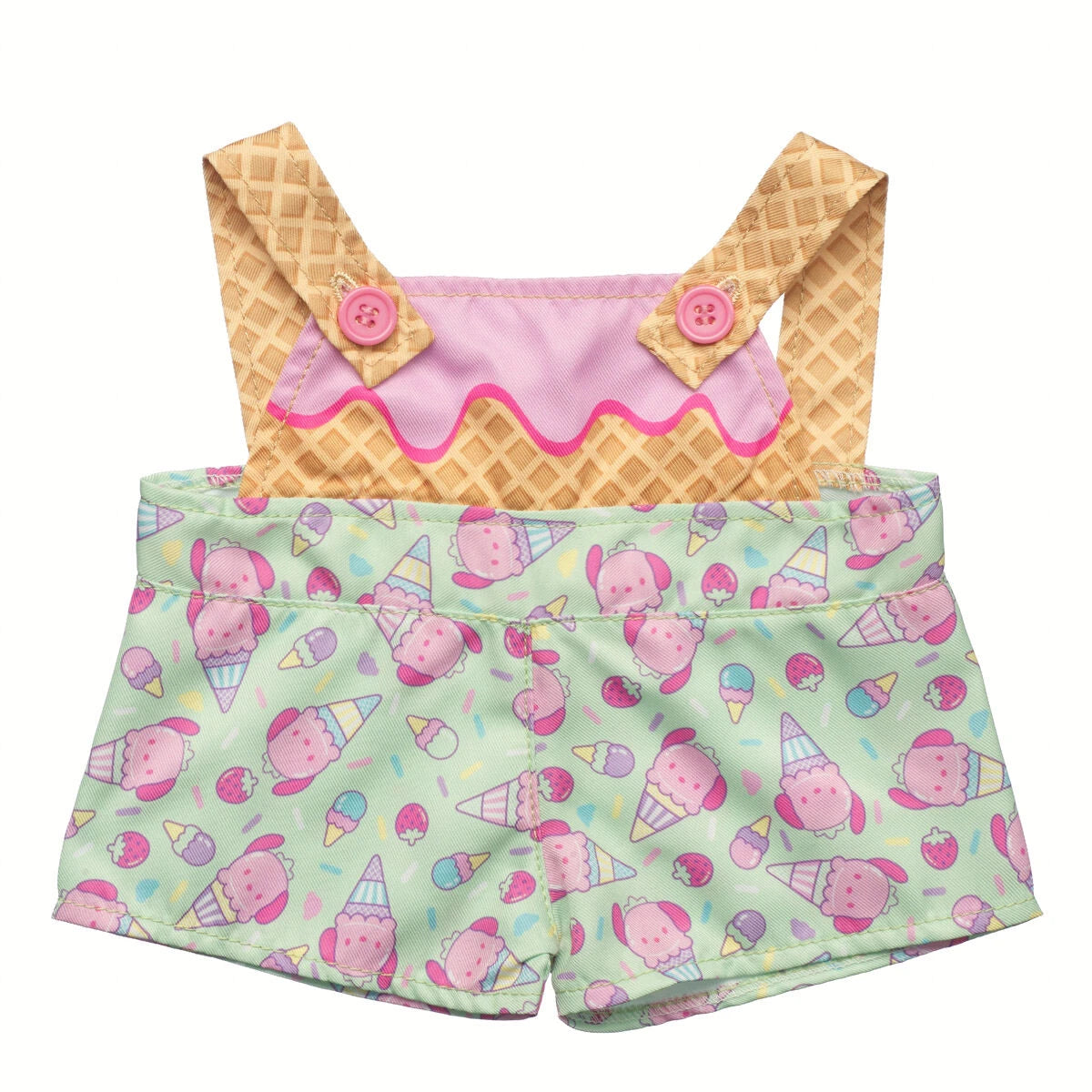 Sanrio Hello Kitty &amp; Friends Strawberry Ice Cream Pochacco Overalls | Build-A-Bear - US 9839