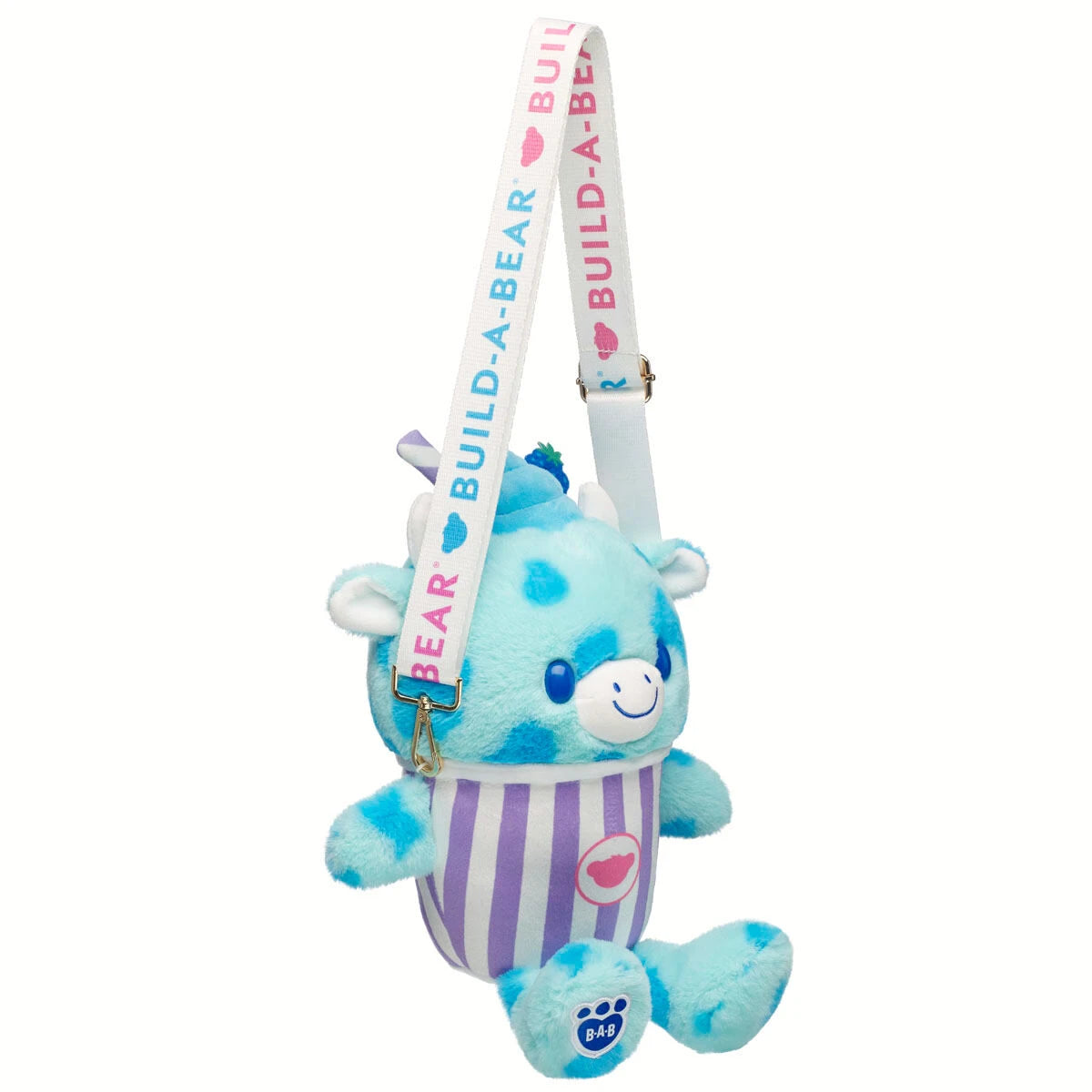 Blue Raspberry Cow Slushie Plushie w/ Carrying Strap | BAB - US 2960